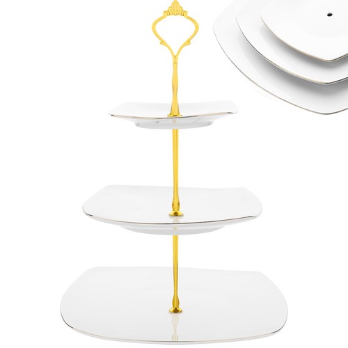 White gold tier cake - &,