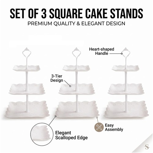 3pcs tier cake stand - 3pcs, 3