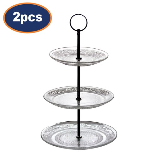 2pc tier glass cake - 2pc, 3