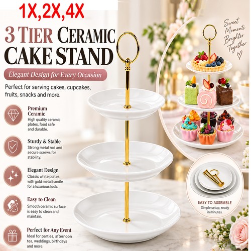 Tier ceramic cake stand - ceramic,