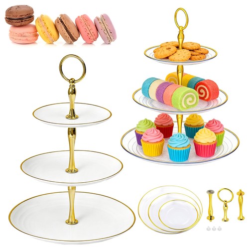 2pcs tier cake stand white - cake,