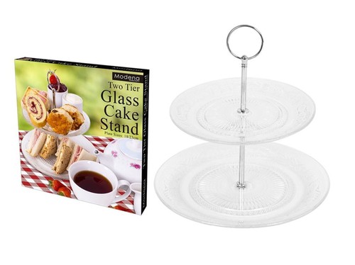 Modena two tier glass cake - two,
